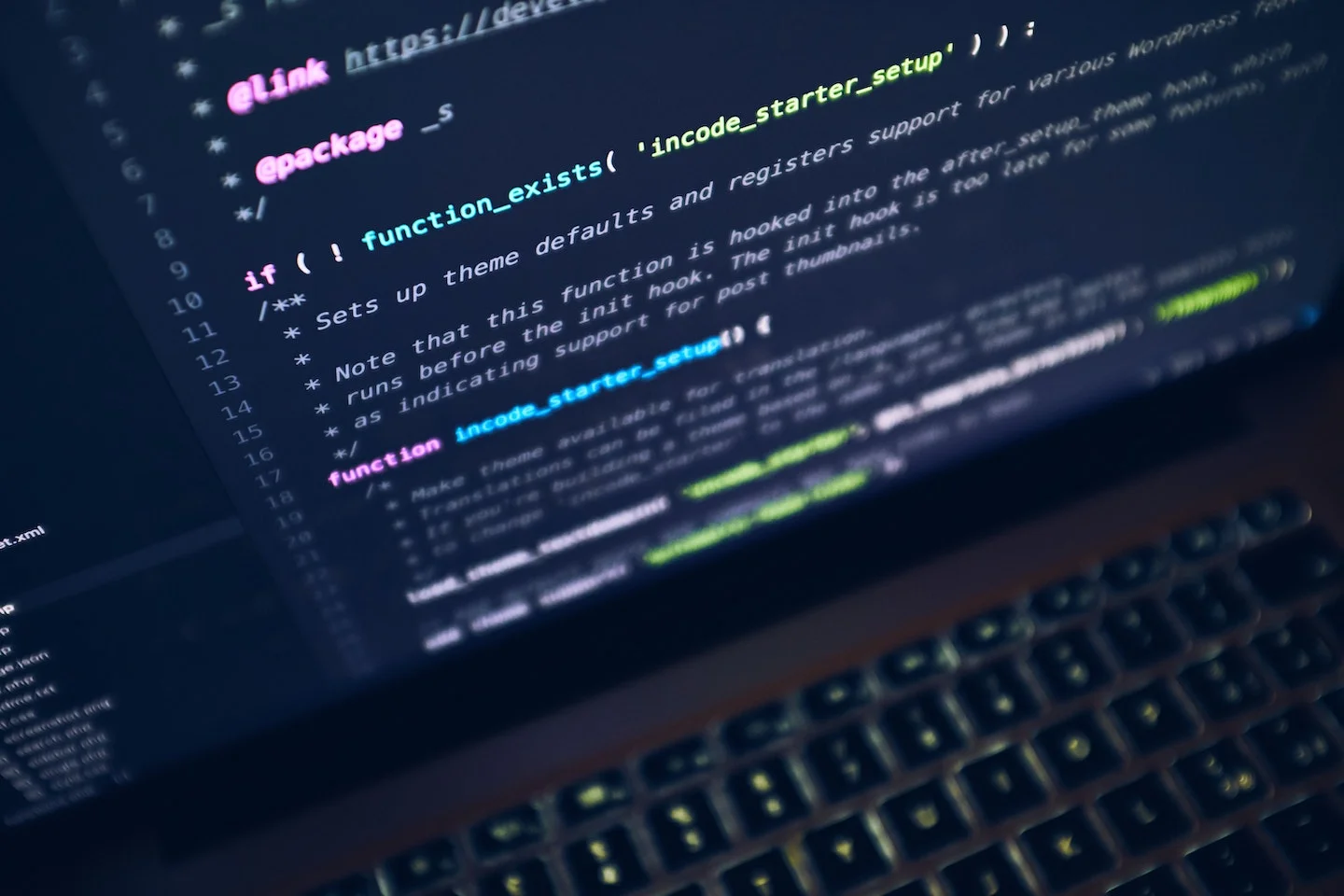 WordPress logo on a dark background